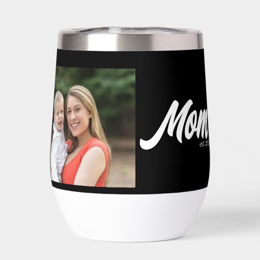 Maman a établi une photo noire Script (Arrière)