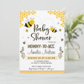 Maman À Être Baby shower Invitation Jaune Neutre (Debout devant)