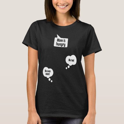 Maman a faim Haut pour femmes enceintes de jumeau (Devant)