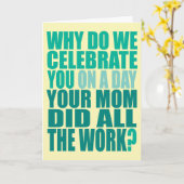 Maman A Fait Tout Le Travail Carte D'Anniversaire (Fleur jaune)