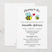 Maman à l'abeille - invitation de baby shower (Devant / Derrière)