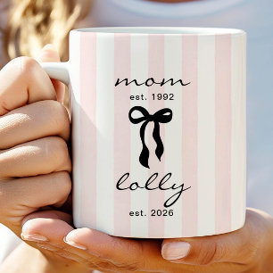 Maman à Lolly Mug Arc Rose Rayures