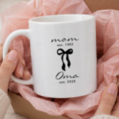 Maman à Oma Mug Rose Ruban Rayures