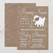 Maman a un petit agneau ! invitation baby shower (Devant / Derrière)