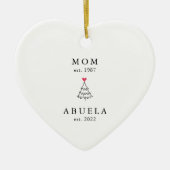 Maman | Abuela Year Est. Ornement en céramique de (Devant)