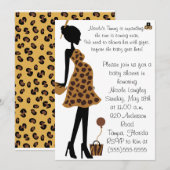 Maman adorable de safari à être invitation de baby (Devant / Derrière)