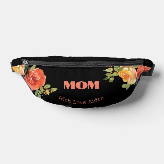 Maman aime l'aquarelle noire florale (Poser)