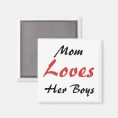 Maman aime ses garçons Frigo Magnet (Recto/Verso)