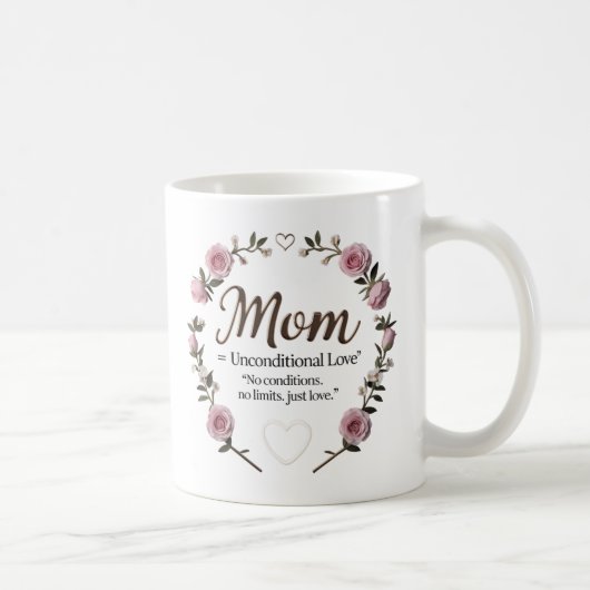 Maman = Amour inconditionnel - Mug Pour la journée (Droite)