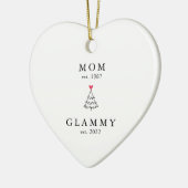 Maman | Année glamour Est. Ornement en céramique d (Gauche)
