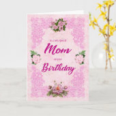 Maman Anniversaire avec carte rose Roses (Fleur jaune)