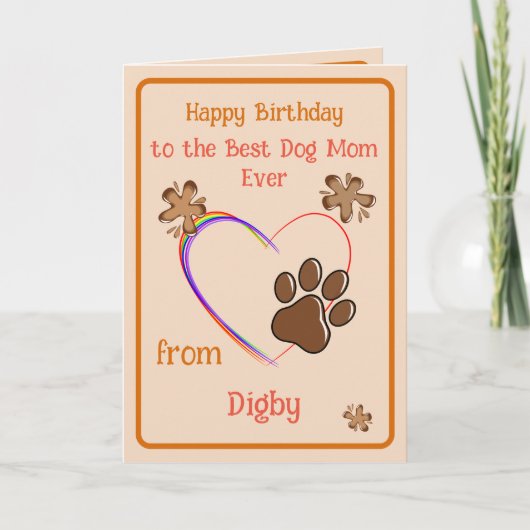 Maman Anniversaire de la carte chien (Devant)