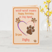Maman Anniversaire de la carte chien (Fleur jaune)