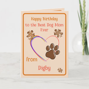 Maman Anniversaire de la carte chien