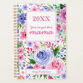 Maman Aquarelle rose et pourpre Motif Floral (Devant)