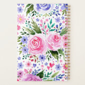 Maman Aquarelle rose et pourpre Motif Floral (Dos)