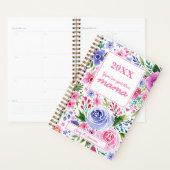 Maman Aquarelle rose et pourpre Motif Floral (Devant avec enveloppe)