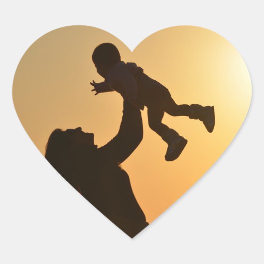 Maman Avec Bébé Stickers Coeur (Devant)
