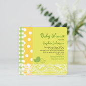 Maman & Baby Birds Dentelle Invitation Baby shower (Debout devant)