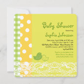 Maman & Baby Birds Dentelle Invitation Baby shower (Devant)