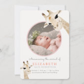 Maman & Baby Giraffe Faire-part de naissance photo (Devant)