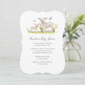 Maman Baby Sheep Baby shower Invitation (Debout devant)