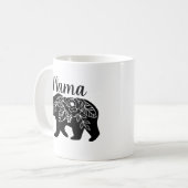 Maman Bear Mug avec la conception de fleur (Devant gauche)