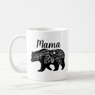 Maman Bear Mug avec la conception de fleur