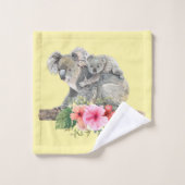 Maman & Bébé Koala Ours Aquarelle mignonne (Gant de toilette)