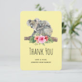 Maman & Bébé Koala Porte un Merci d'aquarelle mign (Debout devant)