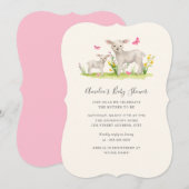 Maman Bébé Mouton Doux Baby shower Invitation (Devant / Derrière)