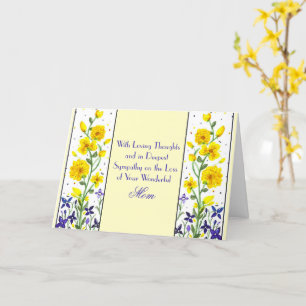 Maman Bereavement Fleurs Jaunes Carte de Sympathie