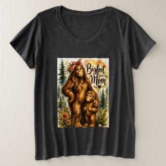 Maman Bigfoot Aquarelle Forêt Sasquatch Maman Pour