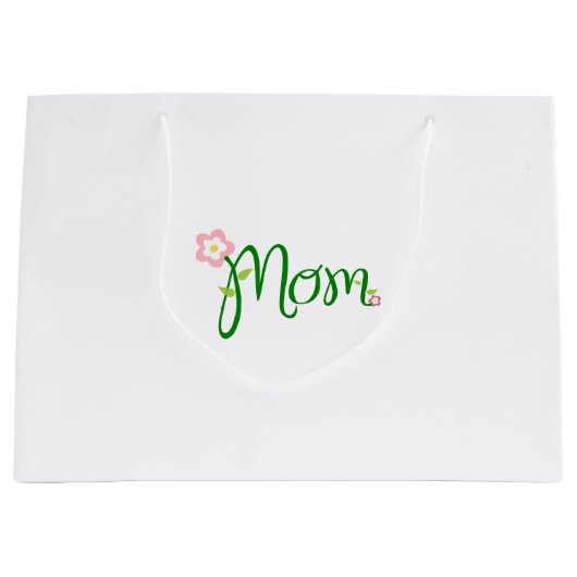 Maman Blanc Grand sac cadeau (Devant)