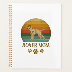 Maman Boxer Chien Rétro Coucher de soleil Empreint