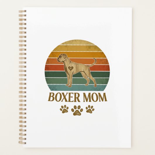 Maman Boxer Chien Rétro Coucher de soleil Empreint (Devant)