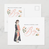 Maman brune pour être d'un garçon invitation baby (Devant / Derrière)