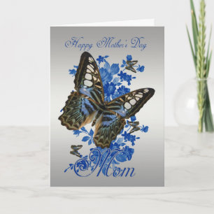 Maman, carte de fête des mères avec papillons