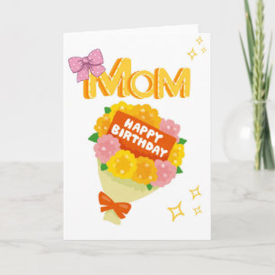 Maman - Carte de vœux au bouquet floral