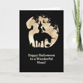 Maman Carte Halloween jolie Sorcière Unicorn (Devant)