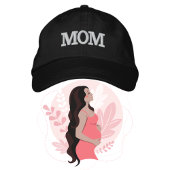 Maman Casquette de baseball noir et blanc brodé