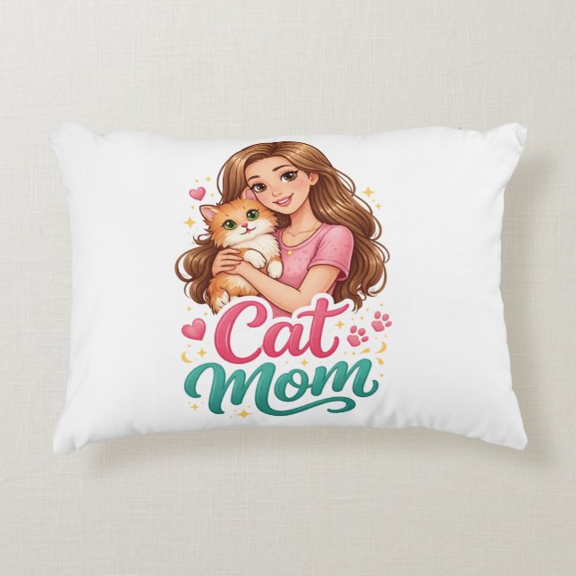 Maman Chat Coussin Déclaration pour Amoureux de Ch (Devant)