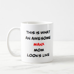 maman chat manx, énorme tasse de café