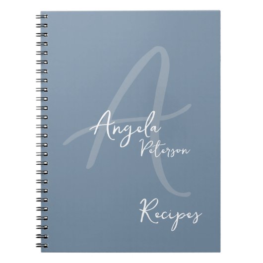 Maman Chef Recettes Carnet bleu Dusty (Devant)