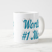 Maman ciel bleu demi-texte géant tasse de café (Devant droit)