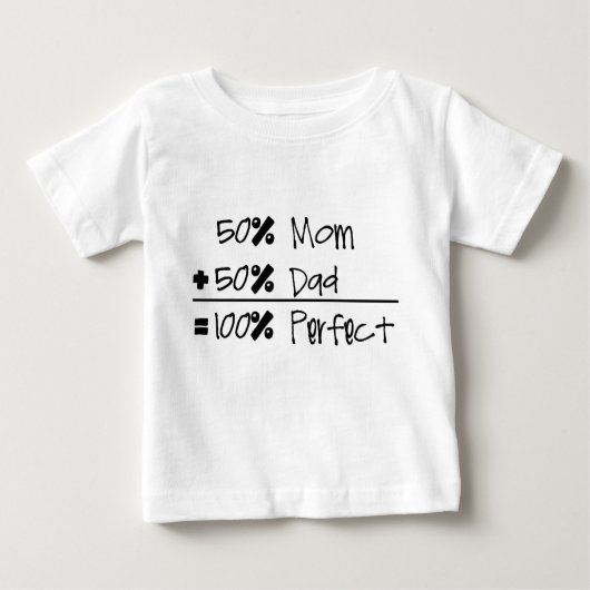 Maman de 50% + Papa de 50% = T-shirt infantile (Devant)