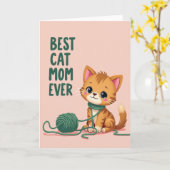 Maman de chat adorable toujours carte (Fleur jaune)