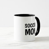 Maman de football, blanc noir à deux tons café Mug (Devant droit)