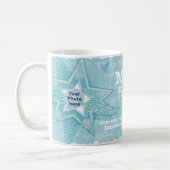 Maman de l'année photo étoiles glace bleu mug (Gauche)