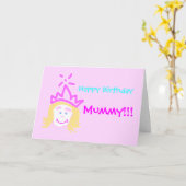 Maman de Princesse carte d'anniversaire & vers (Fleur jaune)